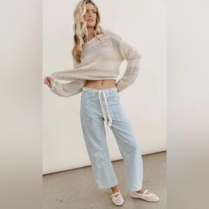 Boheme Sold Out Light Blue Striped Barrel Jean